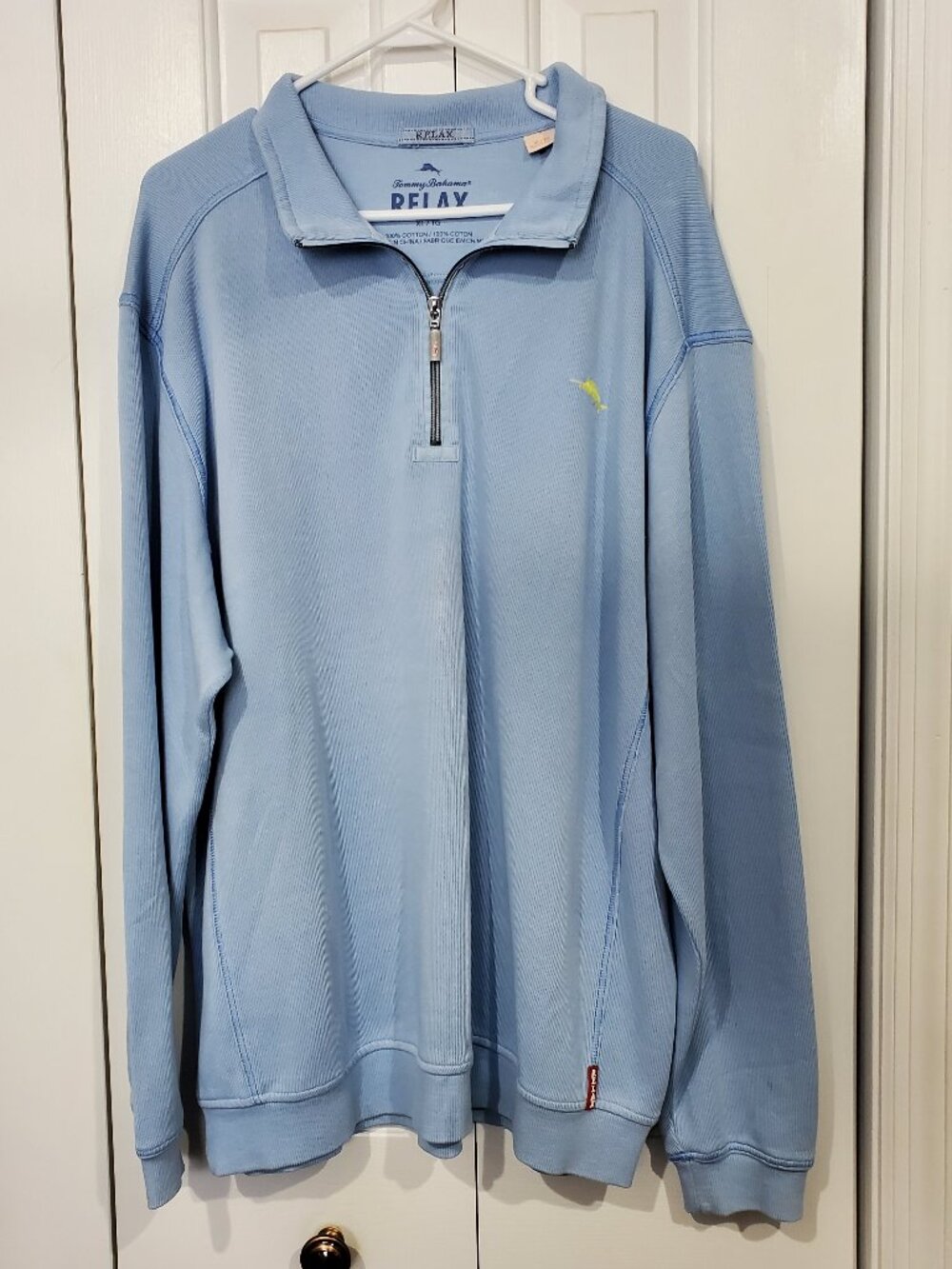 TOMMY BAHAMA LONG SLEEVE MENS PULLOVER SHIRT 1/4 ZIP NECK CLOSURE SIZE XL...NWOT